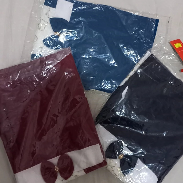 تونیک دخترانه کرپ کش سایز 36 (60نوجوان)دانتل پولکی